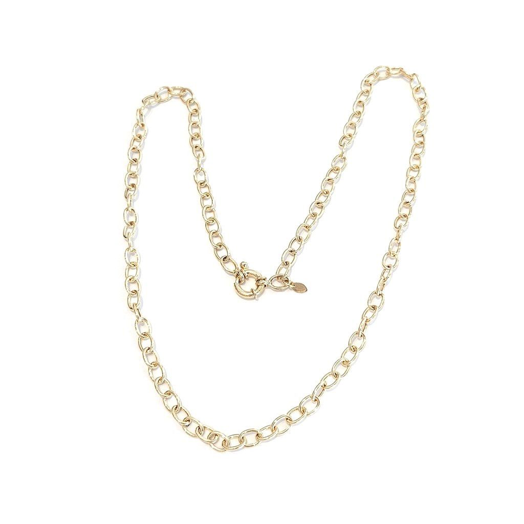 50cm Oval Rolò chain Necklace in yellow gold