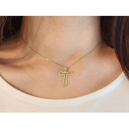 Photo of worn Holed Tau Cross in Yellow Gold