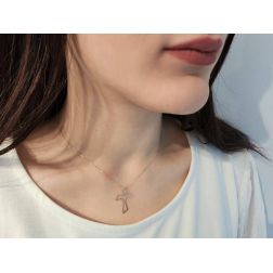 Photo of worn Holed Tau Cross in White Gold
