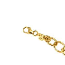 Oval Rolò chain bracelet in yellow gold - Lobster clasp