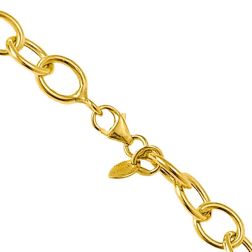Bracciale a Catena Rolò Ovale in Oro Giallo - Chiusura Moschettone
