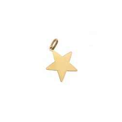 Flat Star Pendant in Yellow Gold 0.5mm Thickness