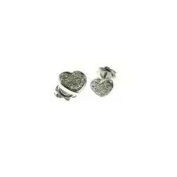 Orecchini Cuore in Oro Bianco e 36 Diamanti