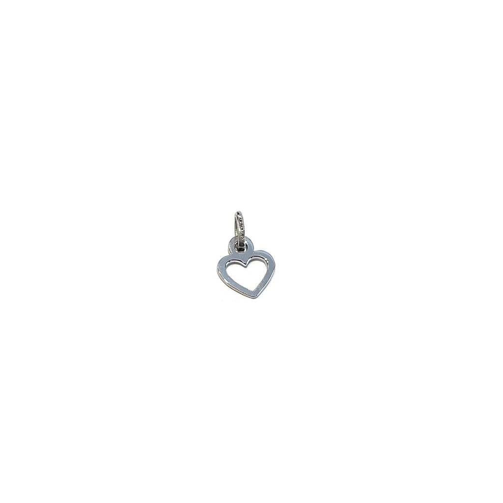 Ciondolo Cuore Piccolo Oro Bianco Forato