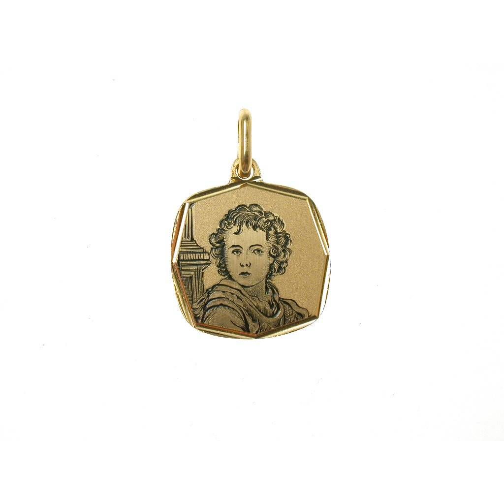 Medal with engraved angel