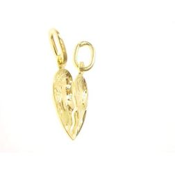 Medaglia dell'amore cuore oro giallo retro