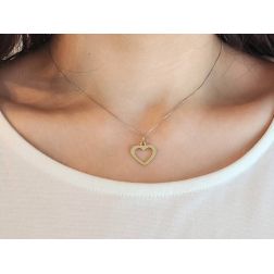 Photo of worn Yellow Gold Heart Pendant