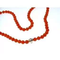 Coral Necklace two-tone barrel clasp