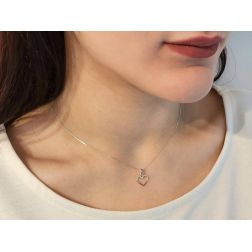 Photo of worn White Gold Little Heart Pendant