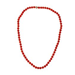 Collana Corallo chiusura barilotto bicolor