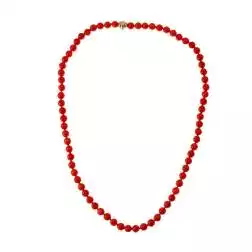 Coral Necklace two-tone barrel clasp
