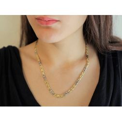 Two-tone Figaro Necklace 50cm x 5,20mm photo worn