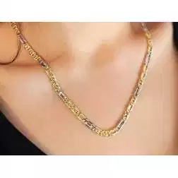 Collana 3+1 pernice & tigre bicolore 50cm x 5,20mm foto indossata donna
