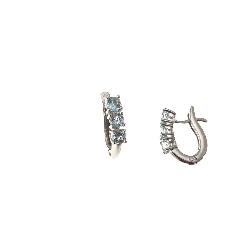 Trilogy Big Acquamarine Hoops