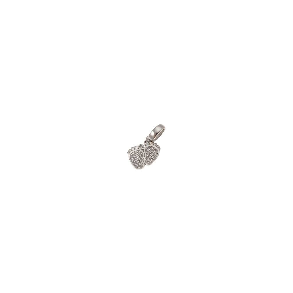 Little Feet Pendant White Gold and Zircons
