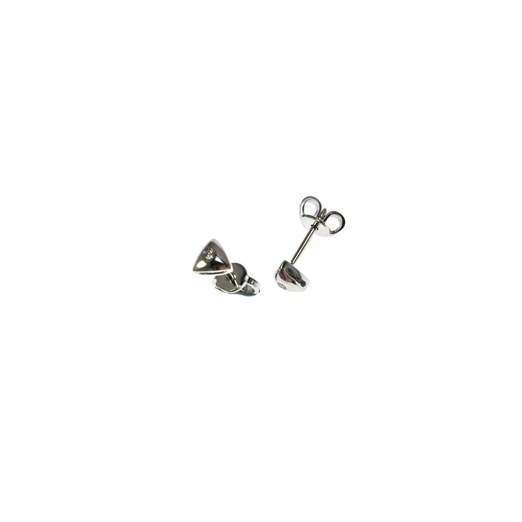 Triangle Earrings in White Gold and Diamonds