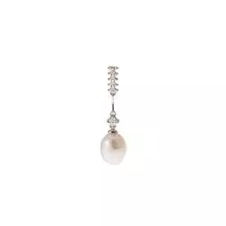 Ciondolo astina con Perla Freshwater ovale e zirconi