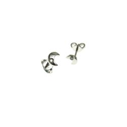 Half-Moon Earrings in White Gold and Diamonds
