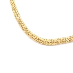 Girocollo Round Couture filo torto rigato oro rosa 40 cm x 6,2mm