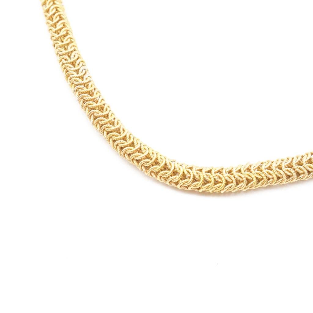 Girocollo Round Couture filo torto rigato oro rosa 40 cm x 6,2mm