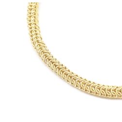 Striped Round Couture yellow gold necklace 45 cm x 6,2mm