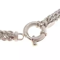 Collana a catena intrecciata oro bianco