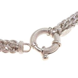 White gold braided chain necklace