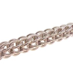White gold braided chain necklace