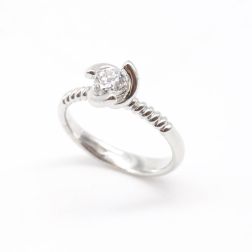 GIA 0.42 ct Platinum and Diamond Solitaire Ring