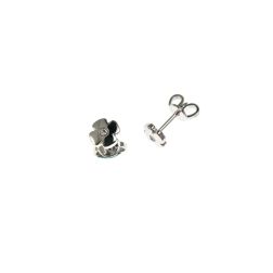 Flat Quatrefoil Earrings in White Gold and Diamonds