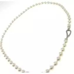 Collana Perle Akoya chiusura a goccia con Diamanti