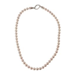 Collana Perle Akoya con chiusura a foglia forata con Diamanti