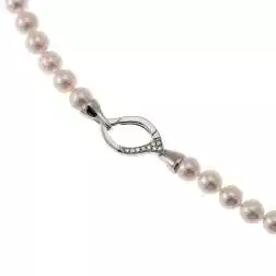 Collana Perle Akoya con chiusura a foglia forata con Diamanti