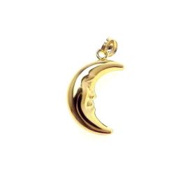 Big Crescent Moon Pendant in Yellow Gold