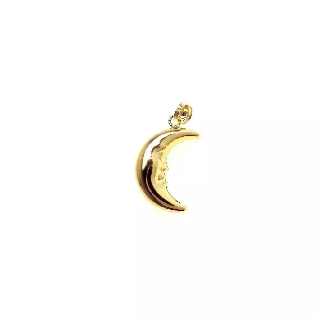 Ciondolo Mezza Luna Grande in Oro Giallo