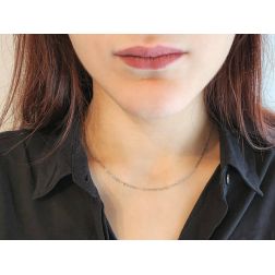 Photo of worn Necklace 42cm Infinity in White Gold