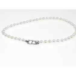 Collana Perle Akoya chiusura geometrica in Oro Bianco