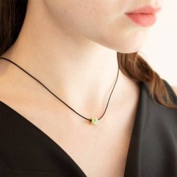Yellow Gold Square Enameled Initial