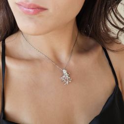 photo of worn Small Octopus charm