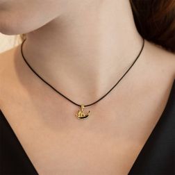 Photo of worn Enamelled Venice Gondola Pendant
