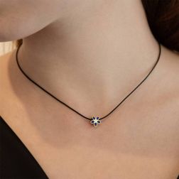 photo of worn Blue Flower Pendant