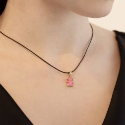 Photo of worn Enameled Sintesi Bimba Pendant