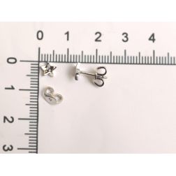 Flat Star Earrings in White Gold and Diamonds