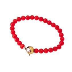 Bracciale Corallo chiusura tonda in Oro Bicolor
