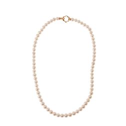 Collana Perle Fresh Water chiusura fiore Oro Rosa 18kt