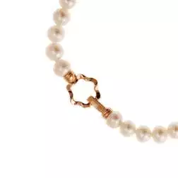 Bracciale Perle Fresh Water chiusura fiore Oro Rosa 18kt