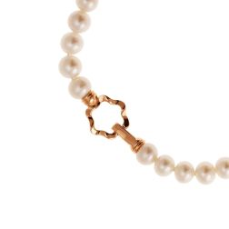 Fresh Water pearls bracelet with 18kt Rose Gold Flower clasp