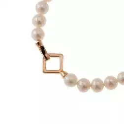 Bracciale Perle Fresh Water chiusura rombo Oro Rosa 18kt