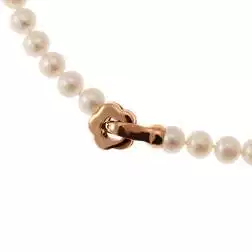 Collana Perle Fresh Water chiusura fiore bombato Oro Rosa 18kt