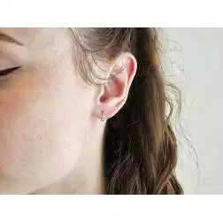 Photo of worn Hoops circles 1cm x 1mm in white gold